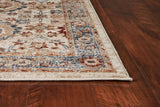 5'x8' Ivory Machine Woven Bordered Floral Indoor Area Rug