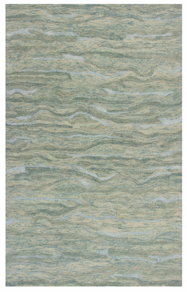 3'x5' Seafoam Blue Hand Tufted Abstract Indoor Area Rug