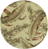 4'x6' Ivory Hand Tufted Tropical Leaves Indoor Area Rug