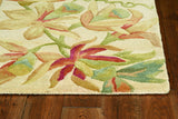 6' Ivory Hand Tufted Tropical Plants Round Indoor Area Rug