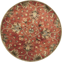 6' Sienna Orange Hand Tufted Traditional Round Indoor Area Rug