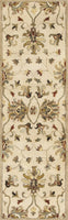 2' x 7' Champagne Floral Vine Wool Runner Rug