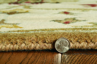 2' x 7' Champagne Floral Vine Wool Runner Rug