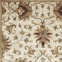 2' x 7' Champagne Floral Vine Wool Runner Rug