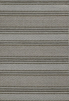 8' Grey Machine Woven UV Treated Awning Stripes Indoor Outdoor Runner Rug