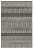 7'x9' Grey Machine Woven UV Treated Awning Stripes Indoor Outdoor Area Rug