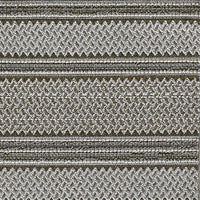 7'x9' Grey Machine Woven UV Treated Awning Stripes Indoor Outdoor Area Rug