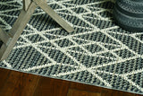 4'x6' Grey Machine Woven UV Treated Geometric Indoor Outdoor Area Rug