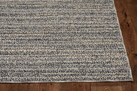 7'x9' Denim Blue Machine Woven UV Treated Abstract Lines Indoor Outdoor Area Rug