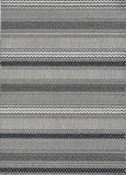 7' x 9' Taupe Geometric Pattern Indoor Outdoor Area Rug