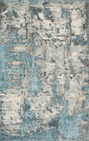 7' x 9' Ivory or Teal Abstract Design Indoor Area Rug