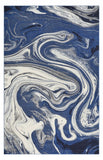 5' x 7' Blue Abstract Design Indoor Area Rug