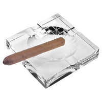 7 Hand Crafted Square Crystal Cigar Ash Tray