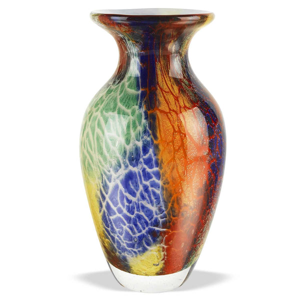 11 MultiColor Art Glass Vase