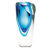 9 Blue Art Glass Vase
