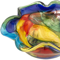 85 MultiColor Art Glass Floppy Centerpiece Bowl