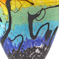 75 Mouth Blown Art Glass Oval Vase