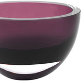 6 Mouth Blown European Made Lead Free Purple Crystal Bowl