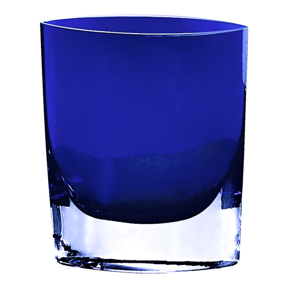 8 Mouth Blown Glass European Made Light Cobalt Vase
