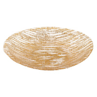 9 Hand Crafted Glass Oval Gold Salad or Centerpiece Bowl
