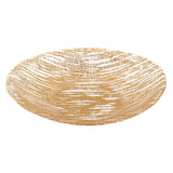 9 Hand Crafted Glass Oval Gold Salad or Centerpiece Bowl