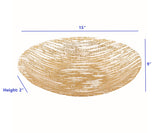 9 Hand Crafted Glass Oval Gold Salad or Centerpiece Bowl