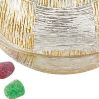 Silver and  Gold Cubes Hand Decorated Glass 6 Bowl