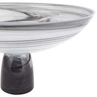 11 Mouth Blown Polish Glass Footed Centerpiece Bowl