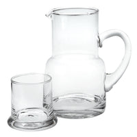 4 X 6 X 7 Clear Glass 2 Pc Glass Bedside or Desktop Carafe Set  10 oz