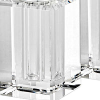 Handcrafted Optical Crystal and Silver Large Size Salt and Pepper Shakers