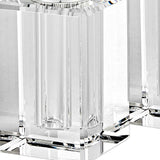 Handcrafted Optical Crystal and Silver Large Size Salt and Pepper Shakers