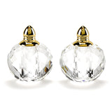 Handcrafted Optical Crystal and Gold Rounded Salt and Pepper Shakers