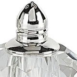 Handcrafted Optical Crystal and Silver Rounded Salt and Pepper Shakers