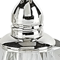 Handcrafted Optical Crystal and Silver Rounded Salt and Pepper Shakers