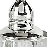 Handcrafted Optical Crystal and Silver Rounded Salt and Pepper Shakers