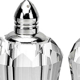 Handcrafted Optical Crystal and Silver Pair of Salt and Pepper Shakers