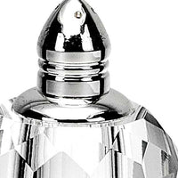 Handcrafted Optical Crystal and Silver Pair of Salt and Pepper Shakers