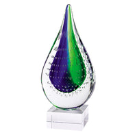 12 Mouth Blown Teardrop Centerpiece on Crystal Base