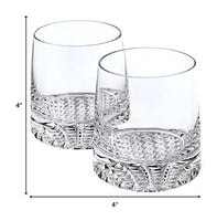 Mouth Blown European Crystal Whiskey Set 4 Pc Rocks or DOF Set