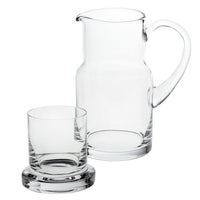 8 Mouth Blown Glass 2 Pc Bedside or Desktop Carafe Set  24 oz