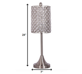 Set of 2 Metal Table Lamps with Crystal Bead Shade