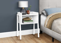 23" Rectangular White Accent Table with White Metal Legs