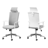 WhitewithGrey Fabric High Back Executive Office Chair