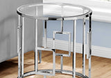 Chrome Metal with Tempered Glass Accent Table
