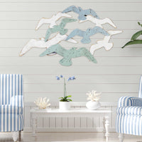 Birds Wall Decor with Distressed Finish