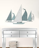Sailboat Metal Centerpiece  in Distressed Finish