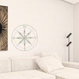 Nautical Compass Metal Wall Decor with Distressed White Finish