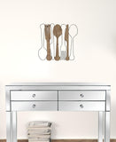 Kitchen Utensils Wall Decor with Metal Outlines