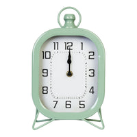 Retro Rounded Square Green Table Top Clock