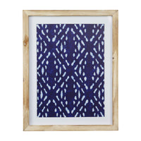 Indigo and White Print Design Framed Wall Art